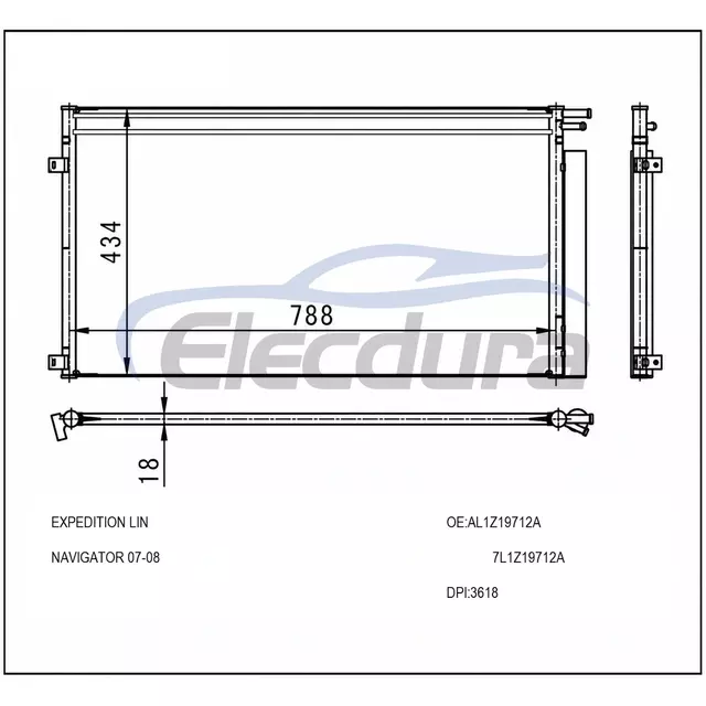 AL1Z19712A Конденсатор кондиціонера Ford Expedition Lin Navigator 2007-2008