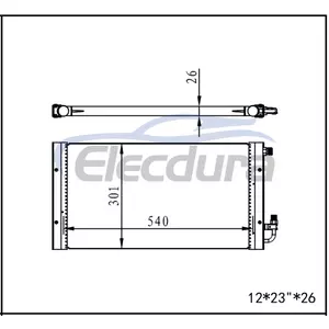 คอนเดนเซอร์เครื่องปรับอากาศอเนกประสงค์ 12' &times; 23' นิ้ว พร้อมแกน 26 มม
