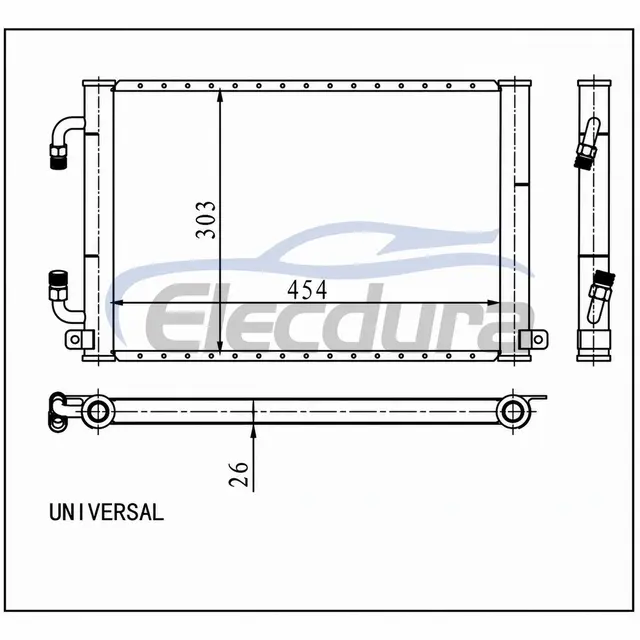 Universale Condensatore A/C 454 &times; 303 &times; 26 mm