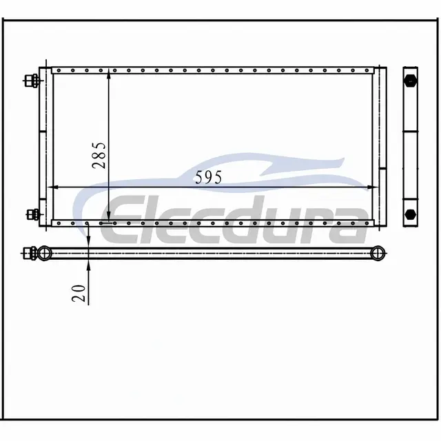 Universal A/C-kondensator 595 &times; 285 &times; 20 mm