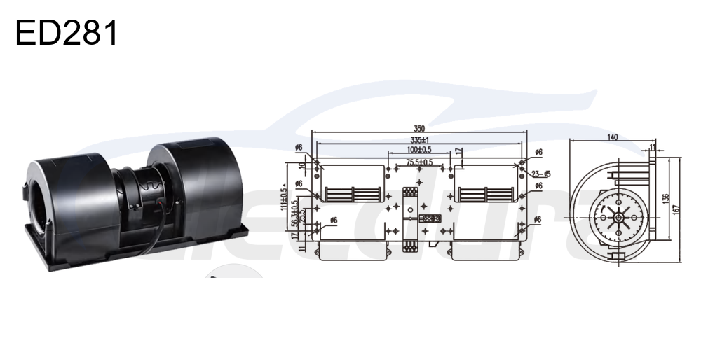 Motor soprador 27V 380W HVAC para Delong F3000, fluxo de ar de 1000m&sup3;/h