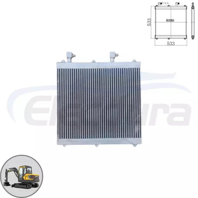 เครื่องทำความเย็นน้ำมันไฮดรอลิกของ Volvo EC55 14638977 ผู้จัดจำหน่ายขายส่งหลังการขาย - หม้อน้ำทดแทนคุณภาพสูงสำหรับระบบไฮดรอลิกของรถขุด EC55B ผู้จัดจำหน่ายสั่งซื้อจำนวนมากประกอบ OEM