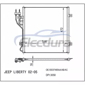 55037465-AA جيب ليبرتي غاز-مكثف مكيف الهواء 2002-2005 فقط