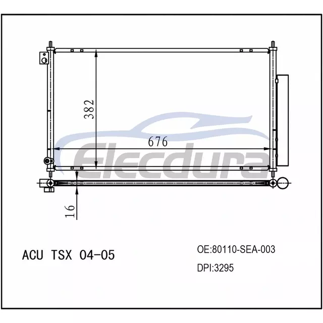 80110SEA003 Honda Acu Tsx 2004-2005 Condensador A/C