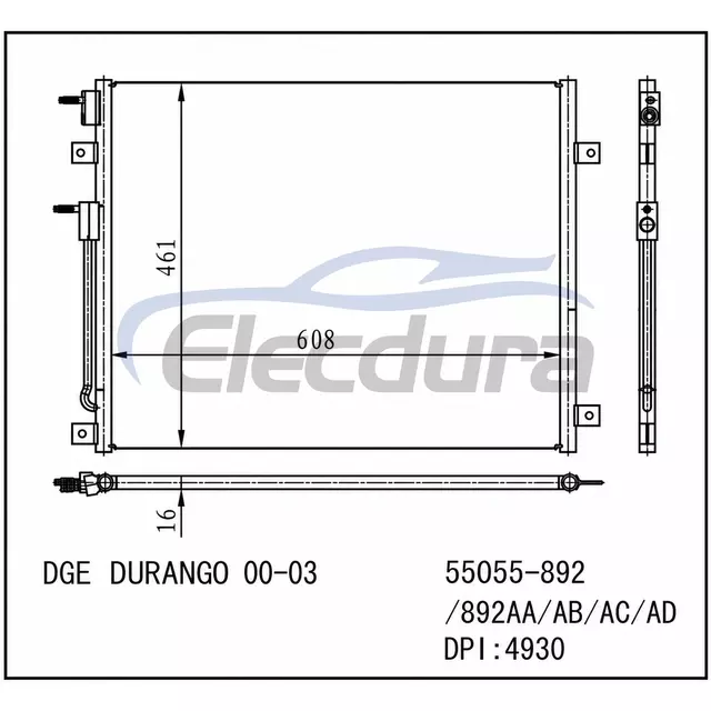 55055892 Dodge Durango 2000-2003 A/C kondenz&aacute;tor