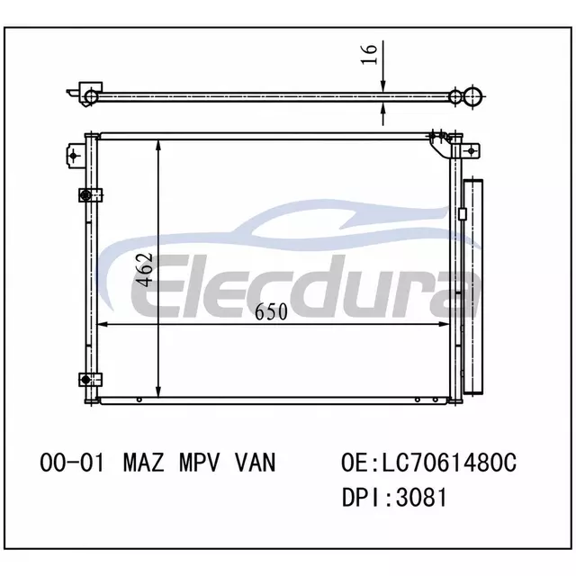 LC7061480C マツダ MPV バン 2000-2001 A/C コンデンサー