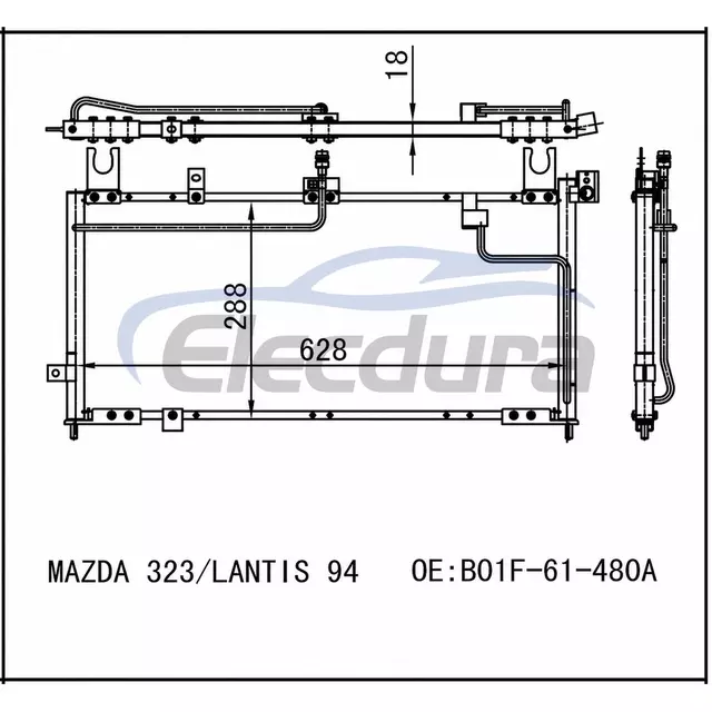 B01A-61-480 Mazda 323 1994+ A/C kondensator