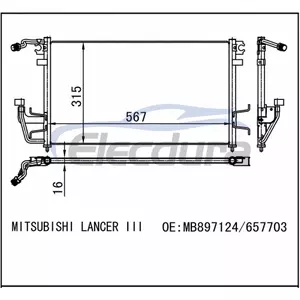 MB897124 Mitsubishi Mirage 1989-1992 A/C kondensator