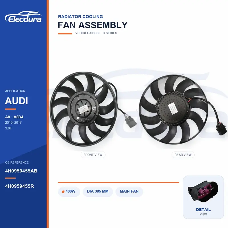 Ventil&aacute;tor chladiče pro Audi A8 D4 400W 4H0959455AB Bulk Supply