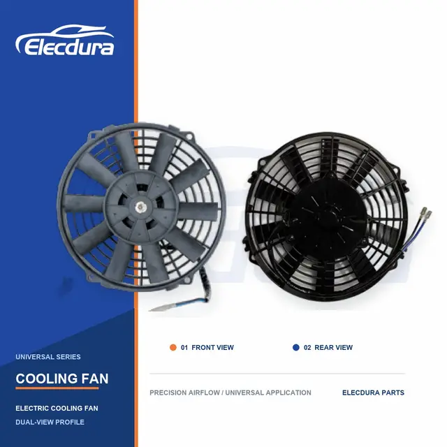 Ventilador de resfriamento de radiador universal l&acirc;mina reta de 9 polegadas 80W atacado