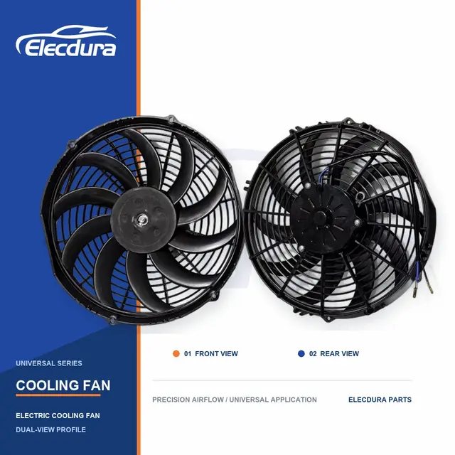 Universeel Radiateurkoelventilator 13 inch gebogen mes 80W groothandel