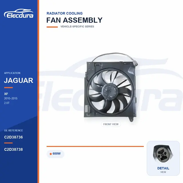 Conjunto da ventoinha de arrefecimento do radiador para Jaguar XF / XJ-XJR 600W C2D38736 Fornecimento em massa