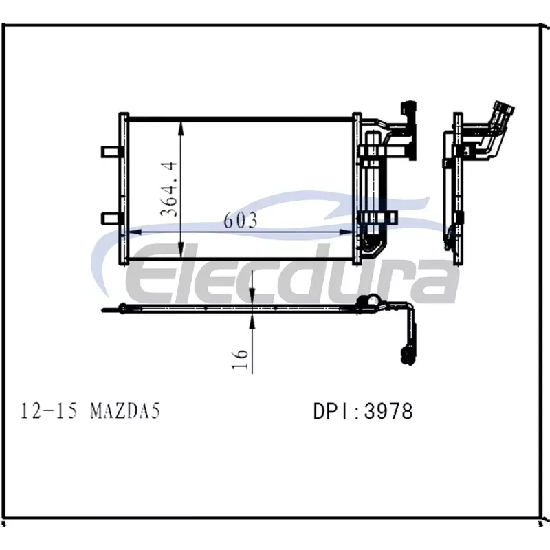 C51361480A Mazda Mazda5 2012-2015 Condensador de aire acondicionado