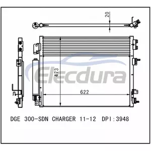 68050132AA Dodge Challenger-3 6 2011-2012 5.7LA/C Condensator 20mm Miez