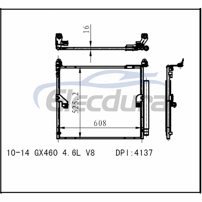 8846060420 Lexus Gx460 2010-2014 4.6L / V8 Condensator A/C Miez 16mm
