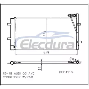 8U0260401C Audi Q3 2015-2018 Condensator A/C cu rezervor de lichid