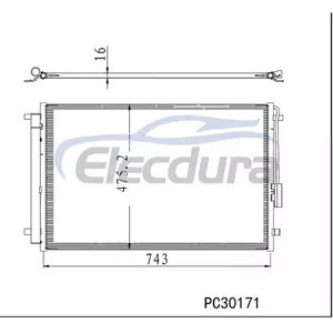 Kondensor AC 97606S9100 Kia Telluride 2020-2024