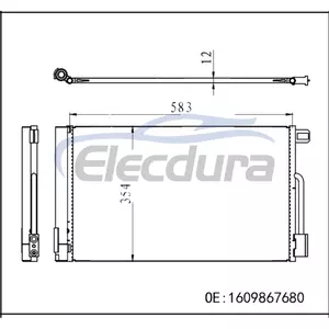 1609867680 Condensatore aria condizionata Citroen Fiat Punto 199_ 2012-2013