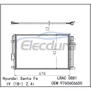 Kondensor AC 97606C6650 Kia Sorento 2016-2019