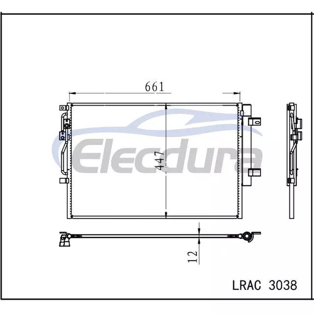 301000058AA Chery Tiggo 8 Pro 2021+ A/C-kondensatorsamling 12 mm kerne