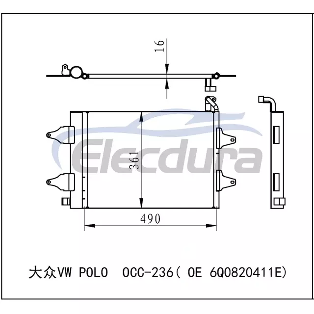 351301531 Volkswagen Polo 1995-2006 Condenseur de climatisation
