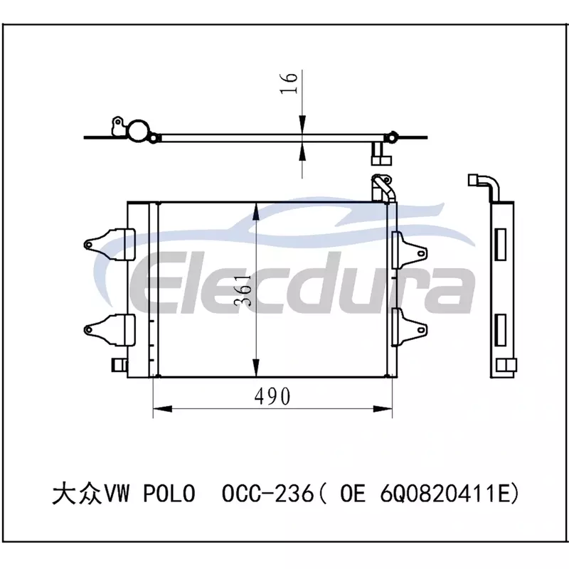 351301531 Volkswagen Polo 1995-2006 A/C kondensator