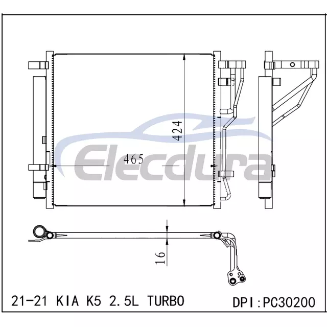 97606-L3300 Конденсатор Kia K5 Turbo 2021+ 2.5LA/C