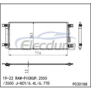 68322495AB Dodge Ram-Pickup 2500 2019-2022 A/C 콘덴서