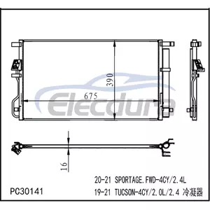 97606D3820 Hyundai Tucson 2019-2021 sestava kondenz&aacute;toru klimatizace