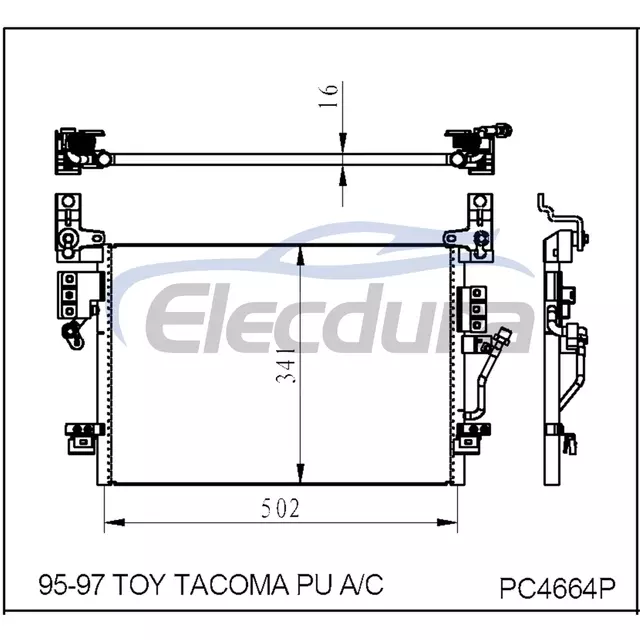 8846104020 Toyota Toy Tacoma Pu 1995-1997 Condensatore A/C