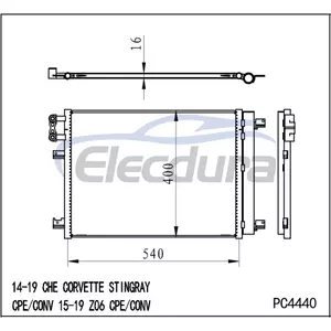 20979403 Kondensor A/C Chevrolet Corvette Stingray 2014-2019