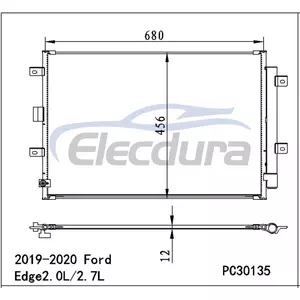 K2GZ19712B Ford Edge 2019-2020 2.0LA/C Ansamblu condensator