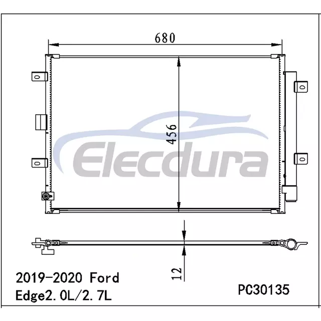 K2GZ19712B Ford Edge 2019-2020 2.0LA/C Zesp&oacute;ł skraplacza