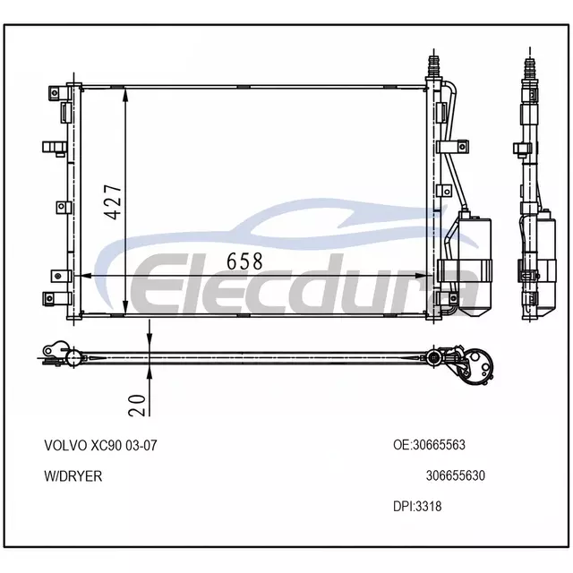 30665563 Volvo Xc90 2003-2007 Конденсатор кондиціонера