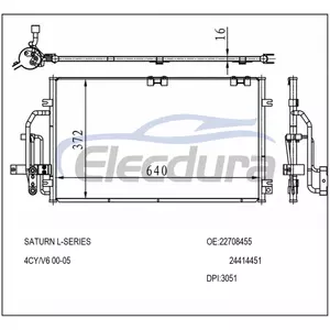 22708455 Saturn L-Series 2000-2005 V6 A/C Condenser