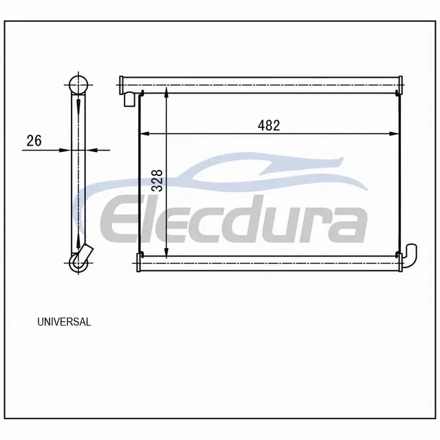 Universale Condensatore A/C 328 &times; 482 &times; 26 mm
