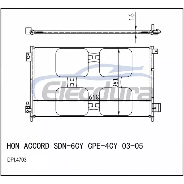 80110SDBA61 Honda Accord Usa 2003-2005 Kondensor A/C