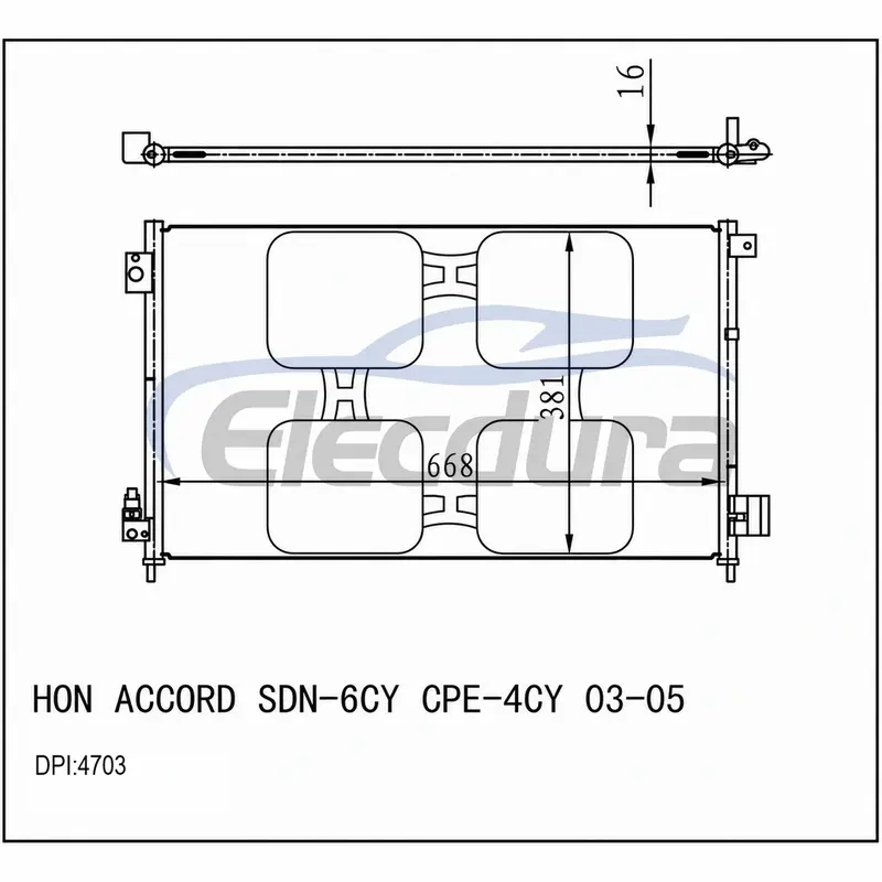 80110SDBA61 Honda Accord USA 2003-2005 Skraplacz A/C