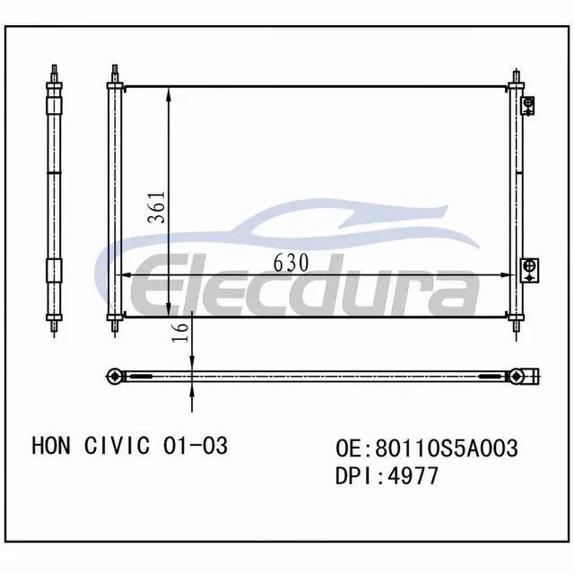 80110S5A003 Honda Civic 2001-2003 Skraplacz A/C