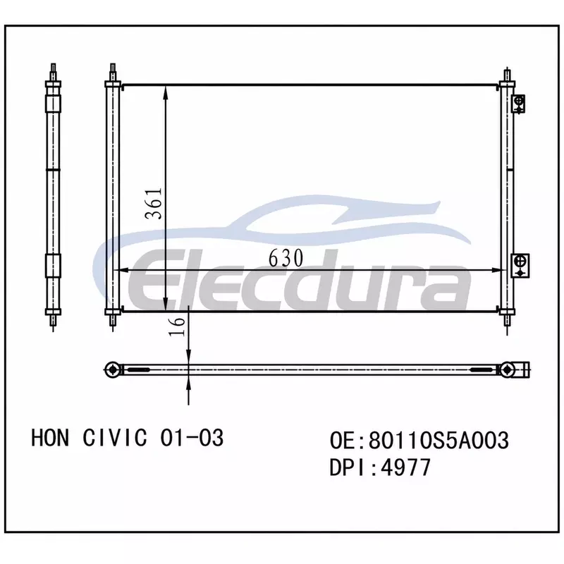 80110S5A003 Honda Civic 2001-2003 Condensator A/C