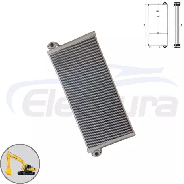 Z&aacute;kladn&iacute; pohled Komatsu PC400-8 PC450-8 chladič hydraulick&eacute;ho oleje 208-03-76110 pro velkoobchodn&iacute; dodavatele a distributory hromadn&yacute;ch objedn&aacute;vek.