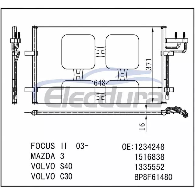 1234248 Ford Focus 2003+ Kondensor AC