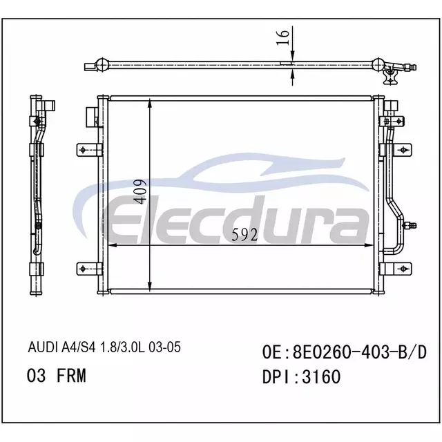 7812A160 Mitsubishi Pajero Sport 2008+ Rakitan Kondensor A/C