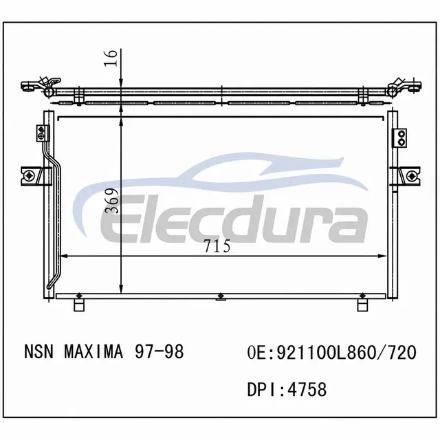92110-0L710 Nissan Maxima 1995-2000 Kondensor A/C Inti 16mm