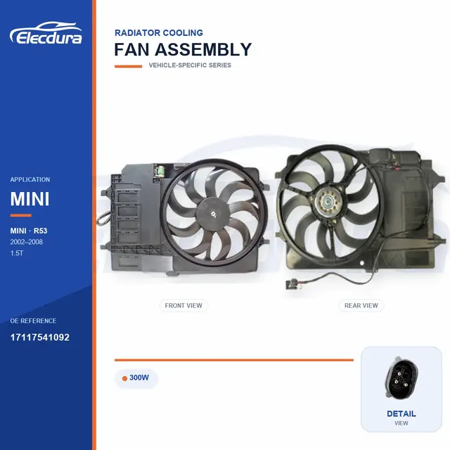 { BMW MINI R53 300W 17117541092 Toplu Tedarik i&ccedil;in Radyat&ouml;r soğutma fanı grubu