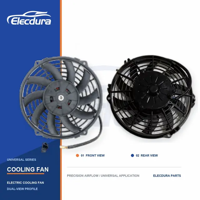 Universel Ventilateur de refroidissement de radiateur Lame incurv&eacute;e de 9 pouces 80W en gros