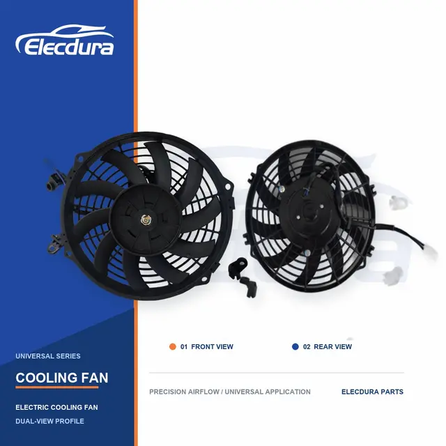 Universel Ventilateur de refroidissement de radiateur Lame incurv&eacute;e de 9 pouces 120W en gros