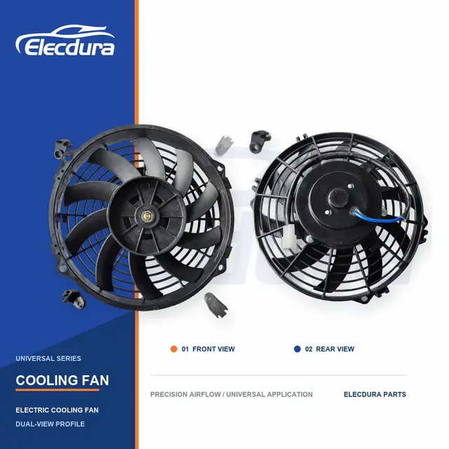 Universel Ventilateur de refroidissement de radiateur Lame incurv&eacute;e de 9 pouces 220W Vente en gros