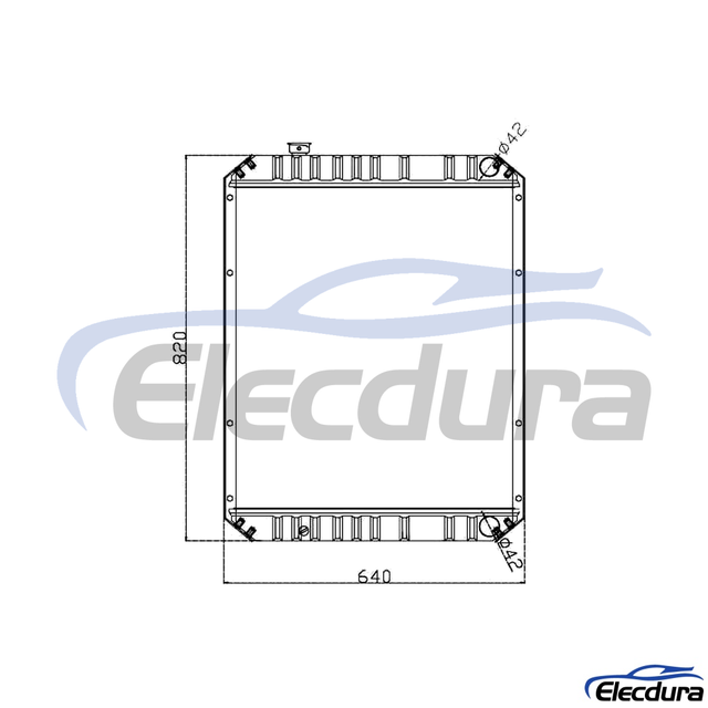 203-03-67111 Komatsu PC120-6 vodn&iacute; n&aacute;drž Chladič j&aacute;dro s prav&yacute;m spodn&iacute;m v&yacute;stupem