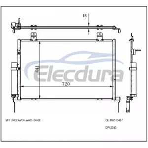 MR513467 Mitsubishi Endeavor AWD 2004-2008 A/C Condenser